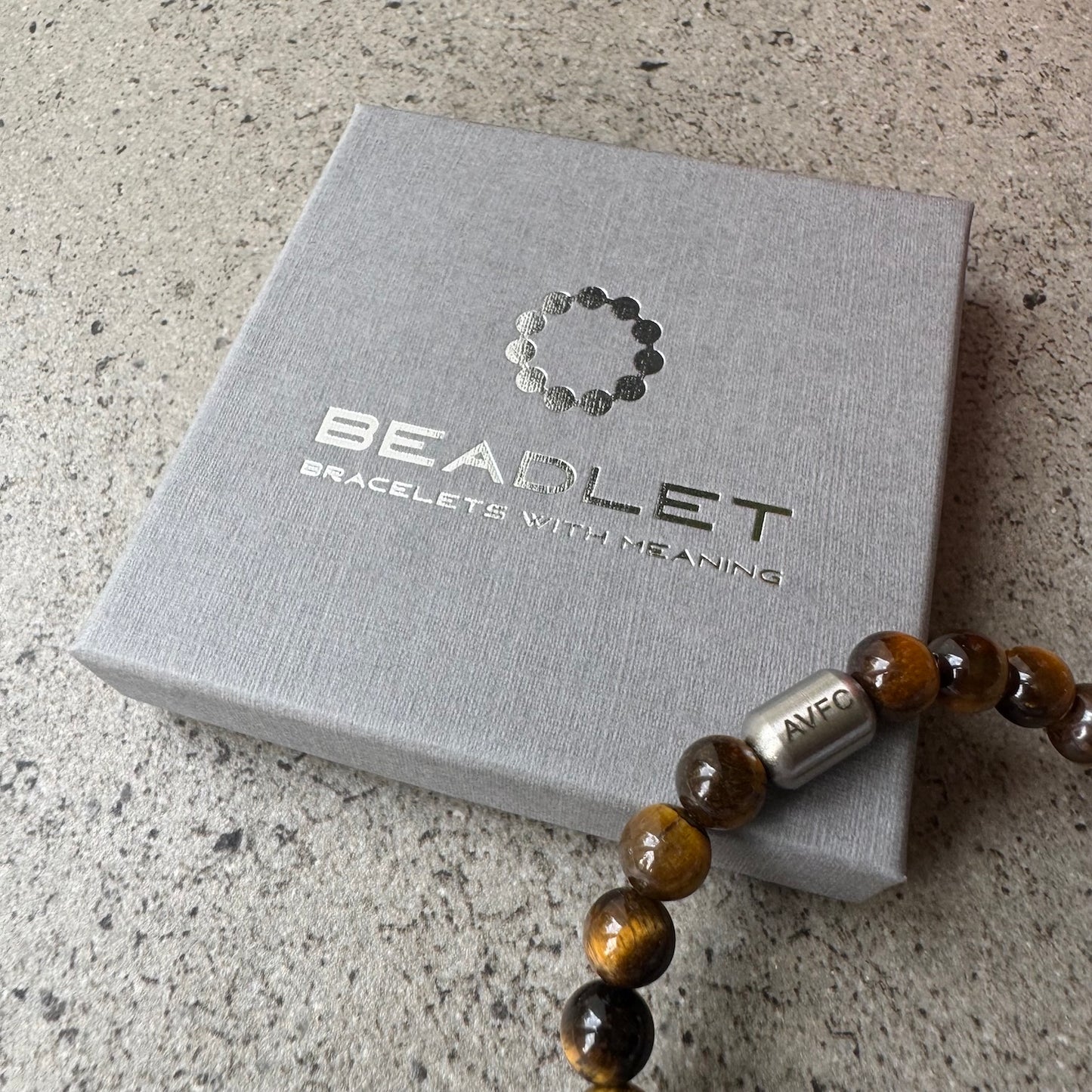 Aston Villa Men's Tiger Eye Beaded Bracelet