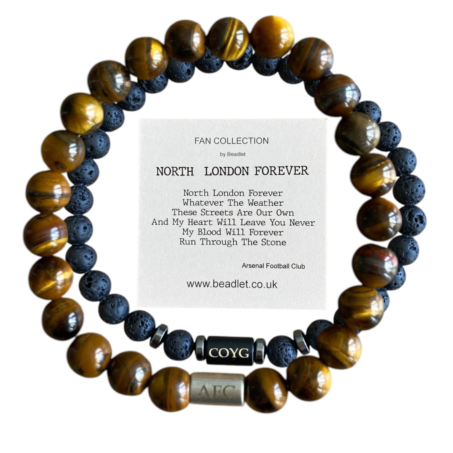Arsenal Men's Beaded Bracelet Duo