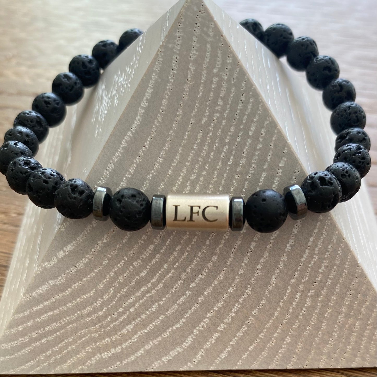 Liverpool Men's Beaded Lava Rock Bracelet