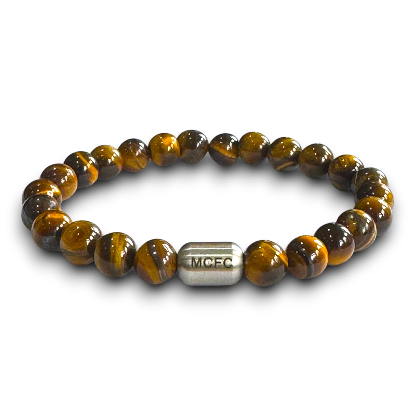 Manchester City Men's Tiger Eye Beaded Bracelet