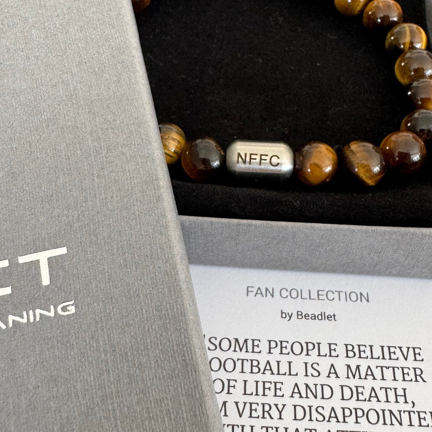 Nottingham Forest Men's Tiger Eye Beaded Bracelet