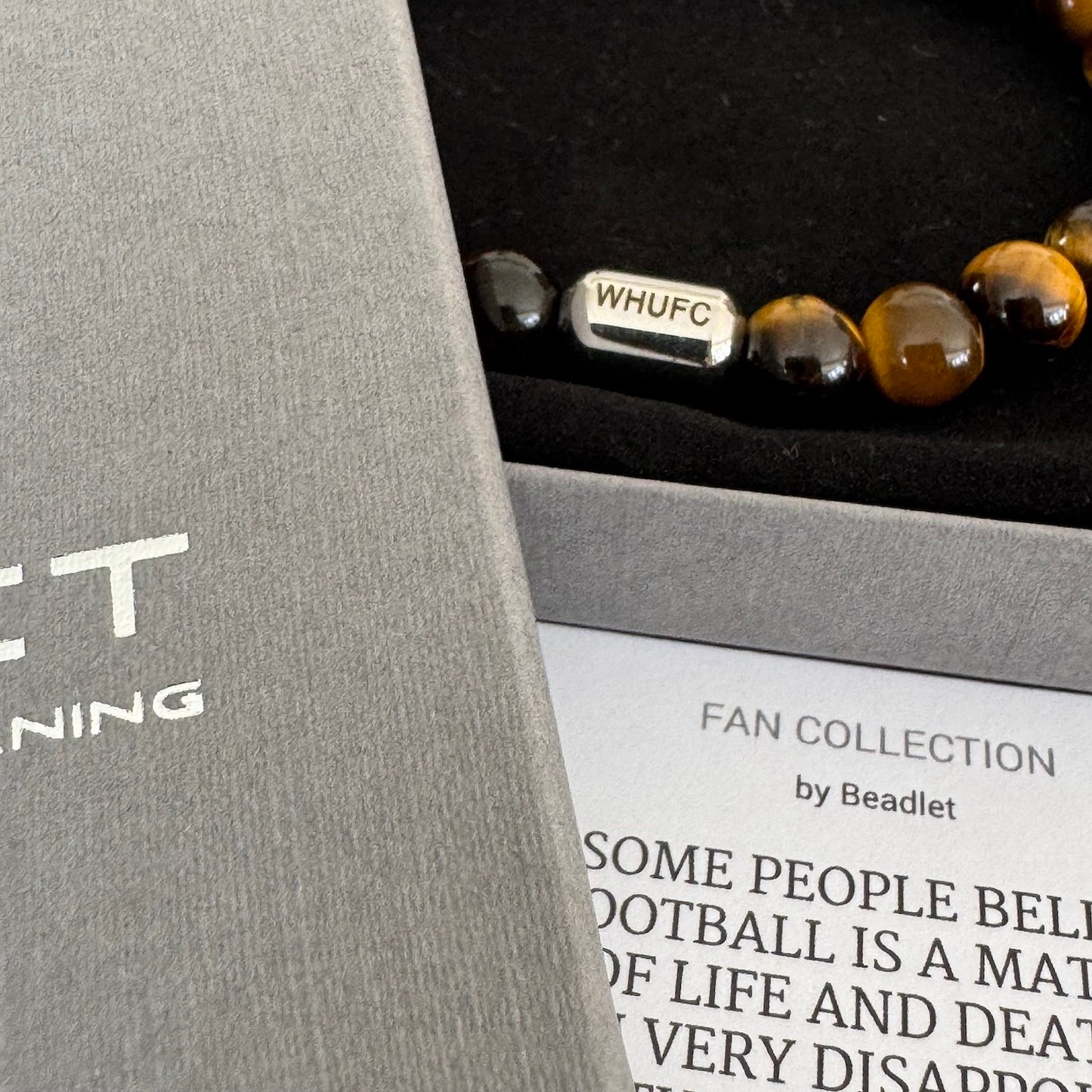 West Ham Men's Tiger Eye Beaded Bracelet