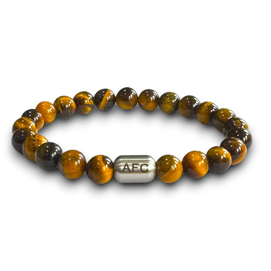 Arsenal Men's Tiger Eye Beaded Bracelet