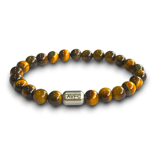Aston Villa Men's Tiger Eye Beaded Bracelet