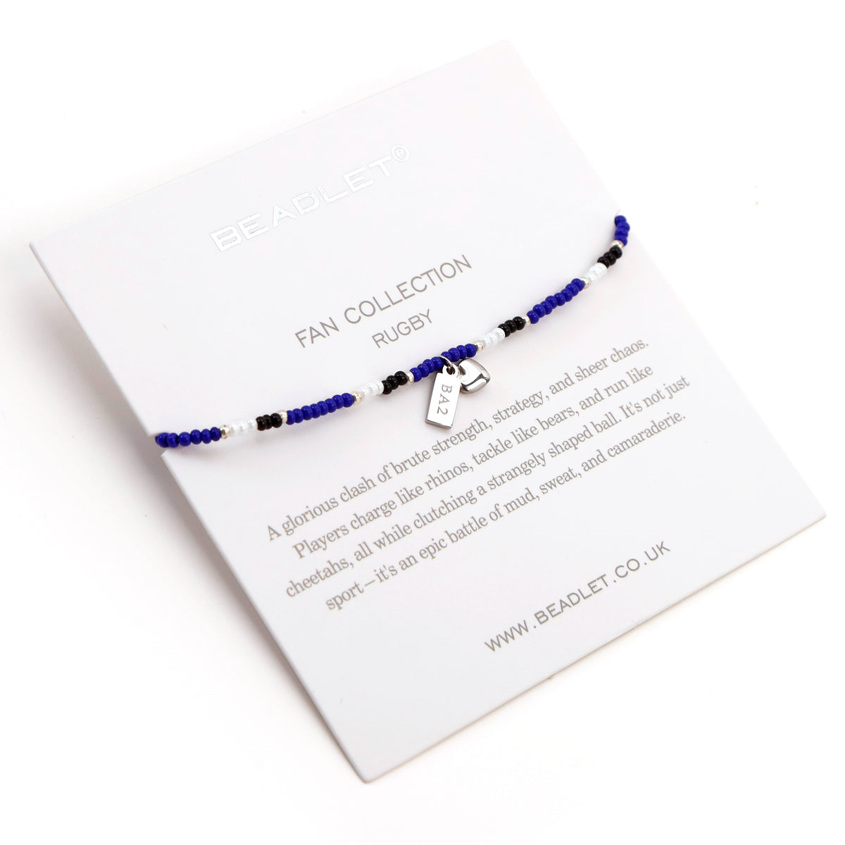 Bath Rugby Fan Bracelet With Stadium Tag & Heart Charm