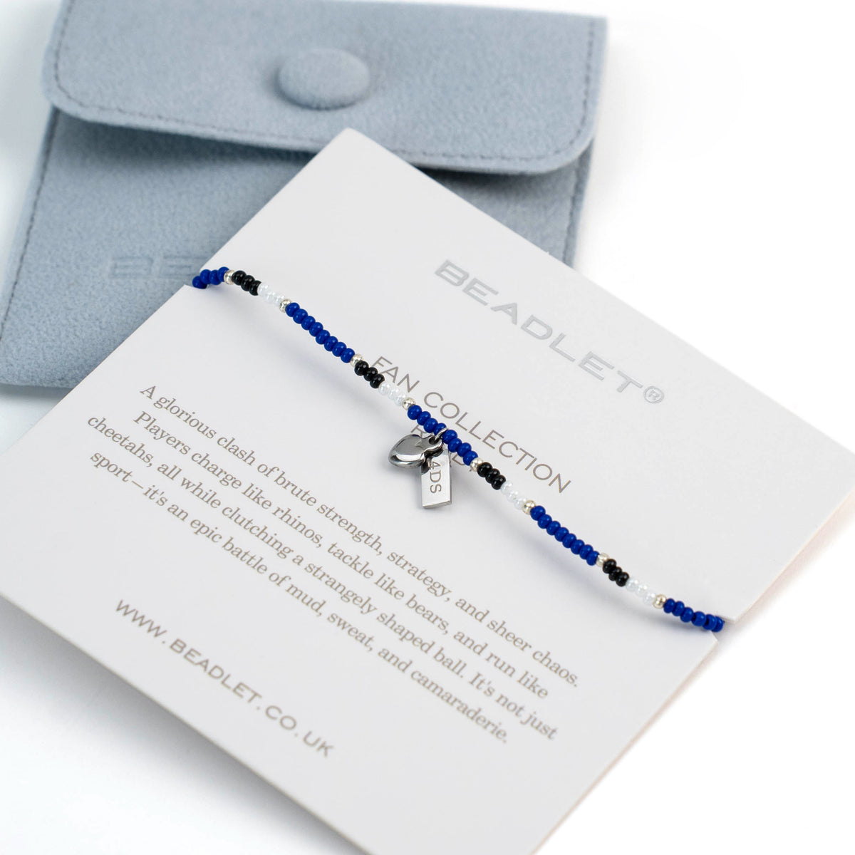Bath Rugby Fan Bracelet With Stadium Tag & Heart Charm