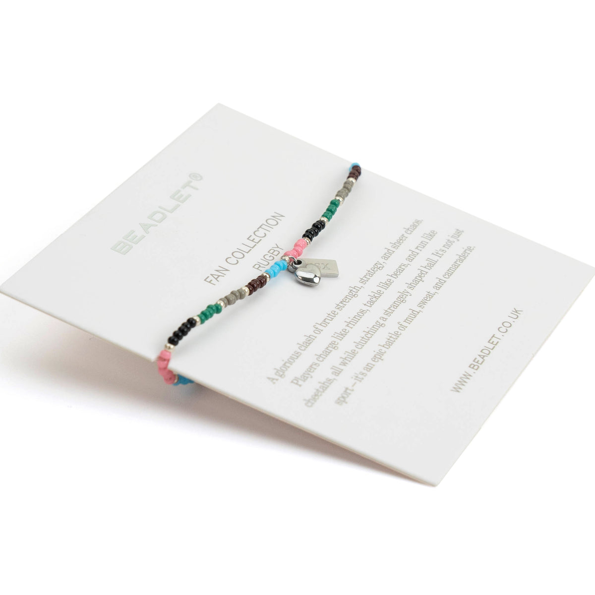 Harlequins Rugby Fan Bracelet With Stadium Tag & Heart Charm