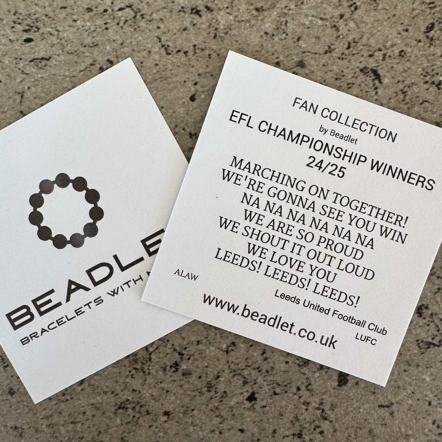 Leeds United Men's Tiger Eye Beaded Bracelet