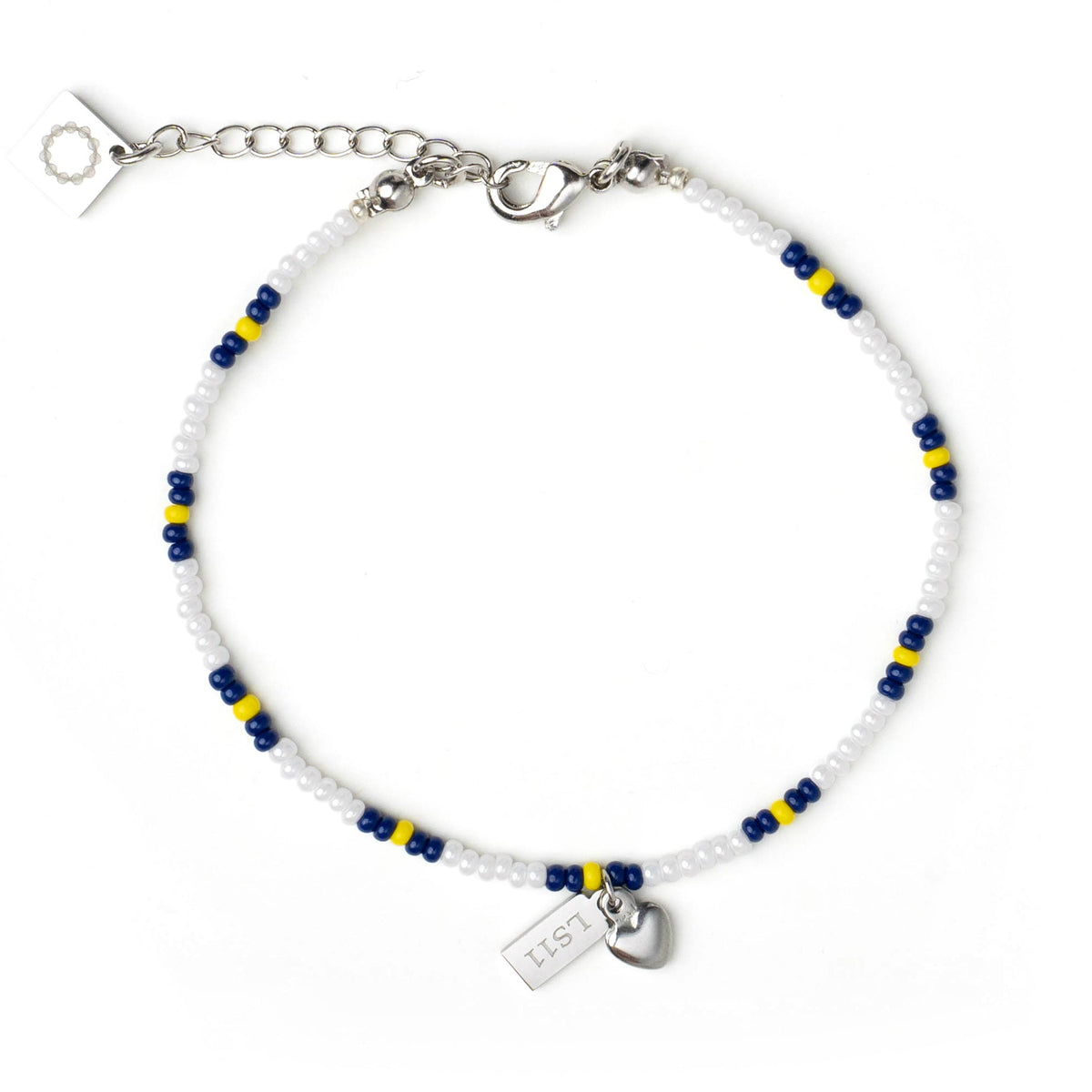 Leeds United Fan Bracelet With Stadium Tag & Heart Charm