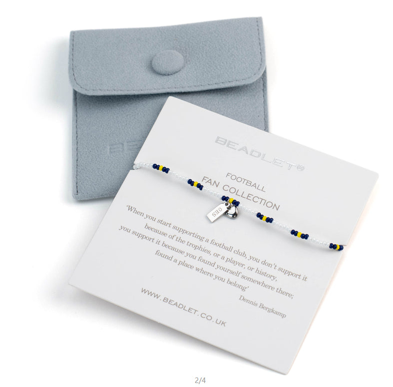Leeds United Fan Bracelet With Stadium Tag & Heart Charm