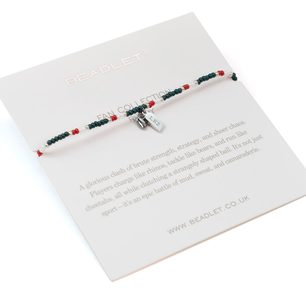 Leicester Tigers Rugby Fan Bracelet With Stadium Tag & Heart Charm