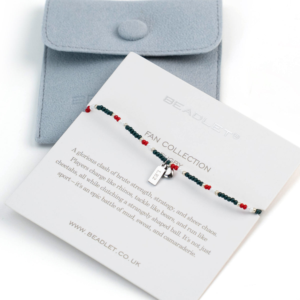 Leicester Tigers Rugby Fan Bracelet With Stadium Tag & Heart Charm