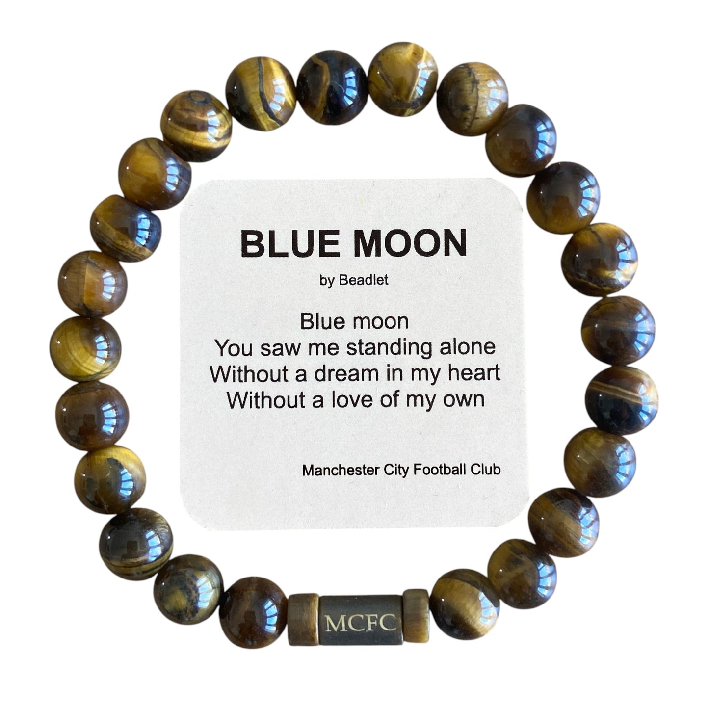 Manchester City Men's Tiger Eye Beaded Bracelet