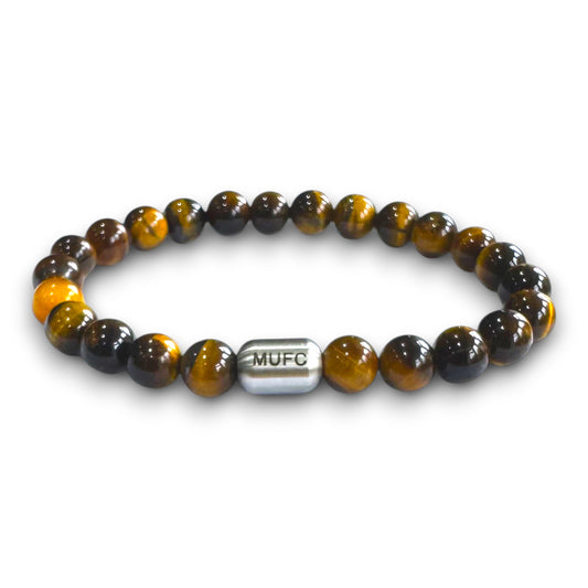Manchester United Men's Tiger Eye Beaded Bracelet