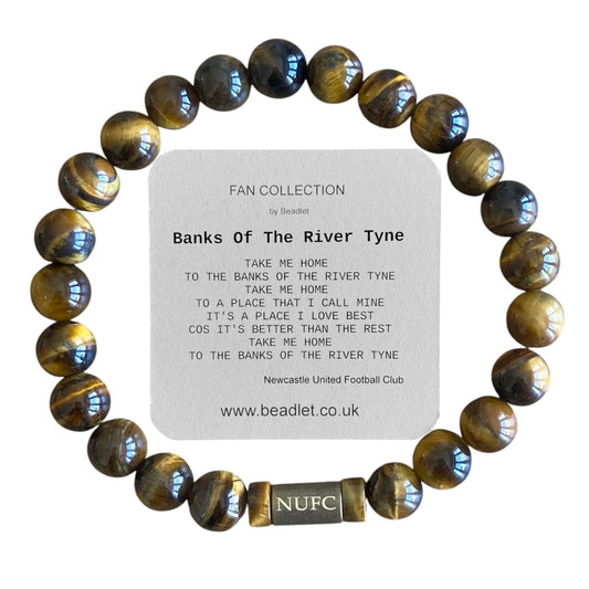 Newcastle United Men's Tiger Eye Beaded Bracelet