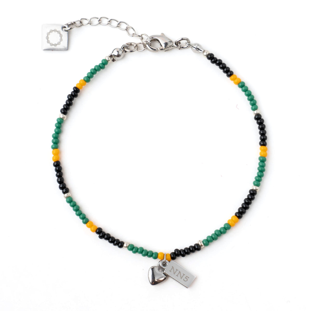 Northampton Saints Rugby Fan Bracelet With Stadium Tag & Heart Charm