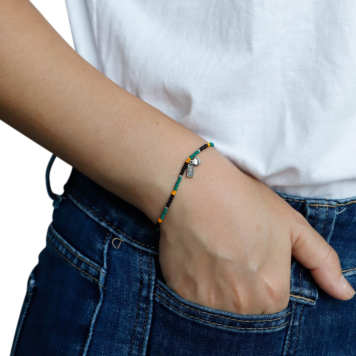 Northampton Saints Rugby Fan Bracelet With Stadium Tag & Heart Charm