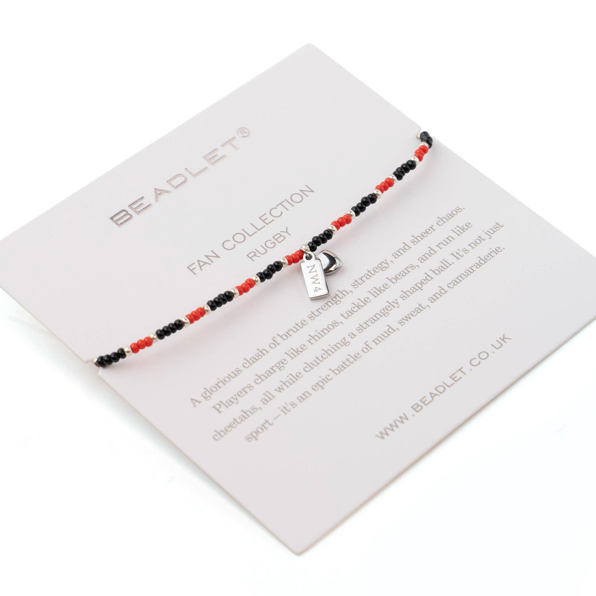 Saracens Rugby Fan Bracelet With Stadium Tag & Heart Charm