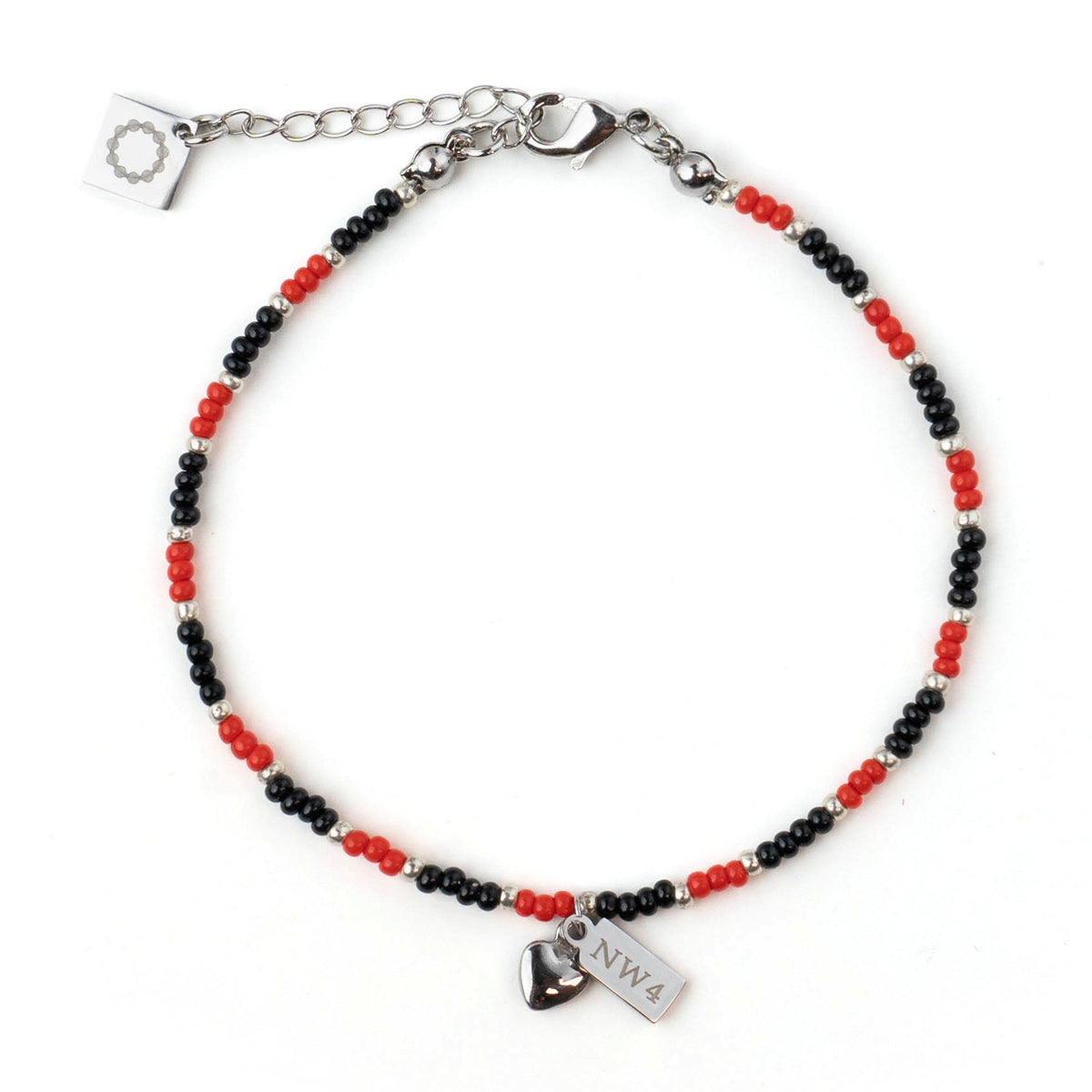 Saracens Rugby Fan Bracelet With Stadium Tag & Heart Charm