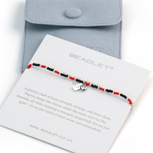 Saracens Rugby Fan Bracelet With Stadium Tag & Heart Charm