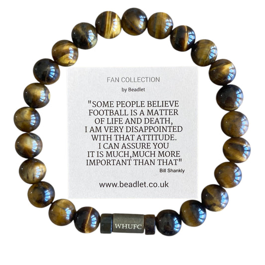 West Ham Men's Tiger Eye Beaded Bracelet
